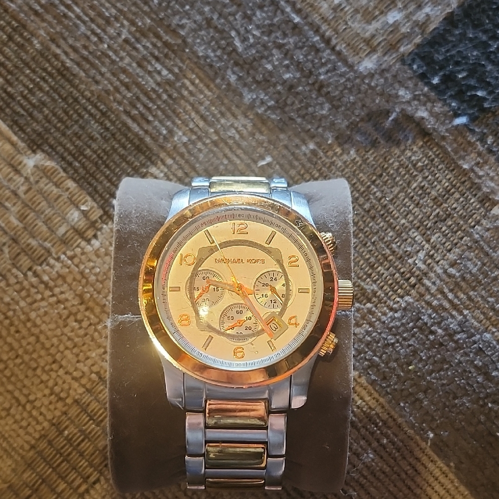 Michael Kors Two-Tone Gold and Silver Chronograph Watch